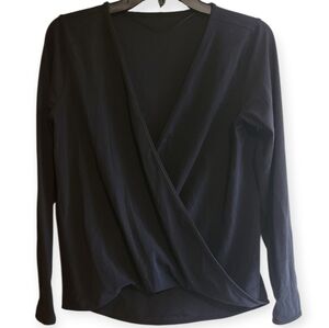 Lululemon Athletica Black Wrap Blouse
